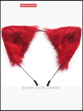 Faux Fur Fox Cat Ears Headband Halloween Cosplay Costume Accessory